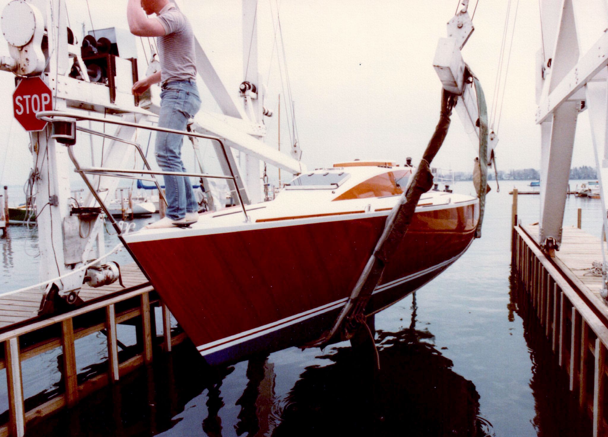 Moody Blue going into water