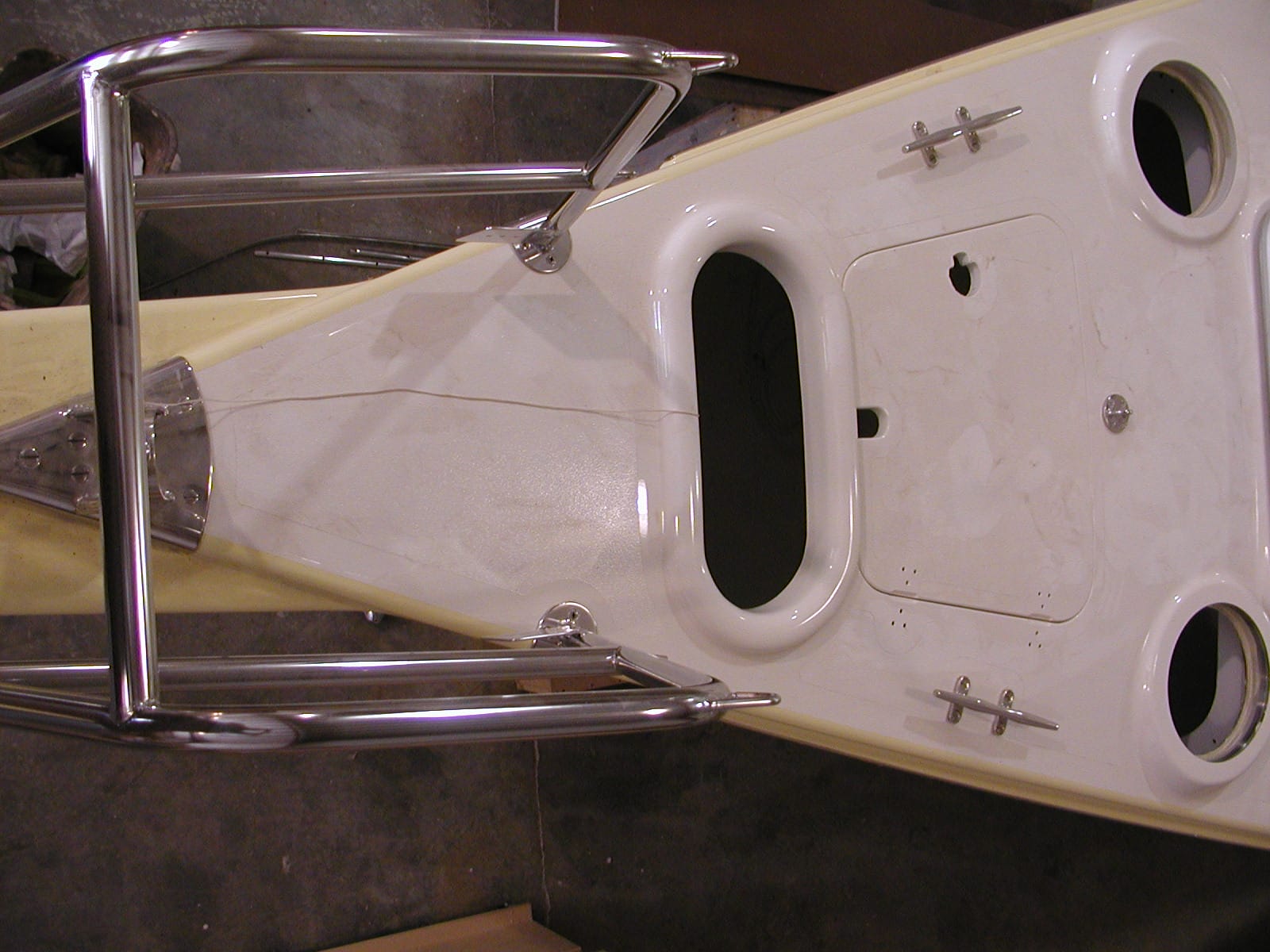 Stainless work for anchor locker on St. Barbara