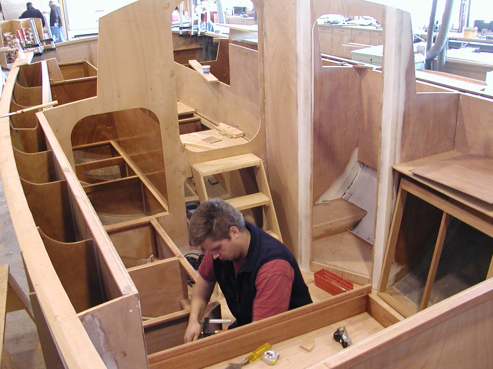 Installing interior walls of St. Barbara
