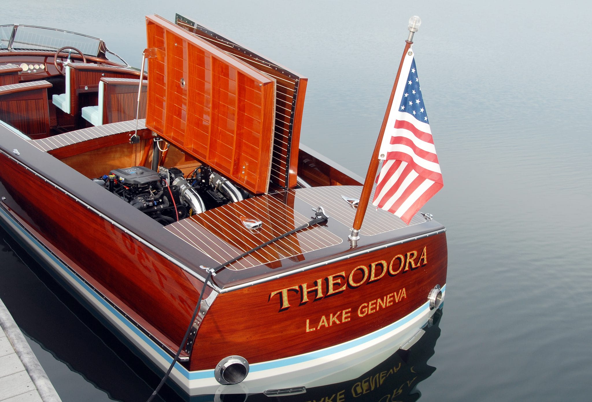 Engine hatches open on Theodora