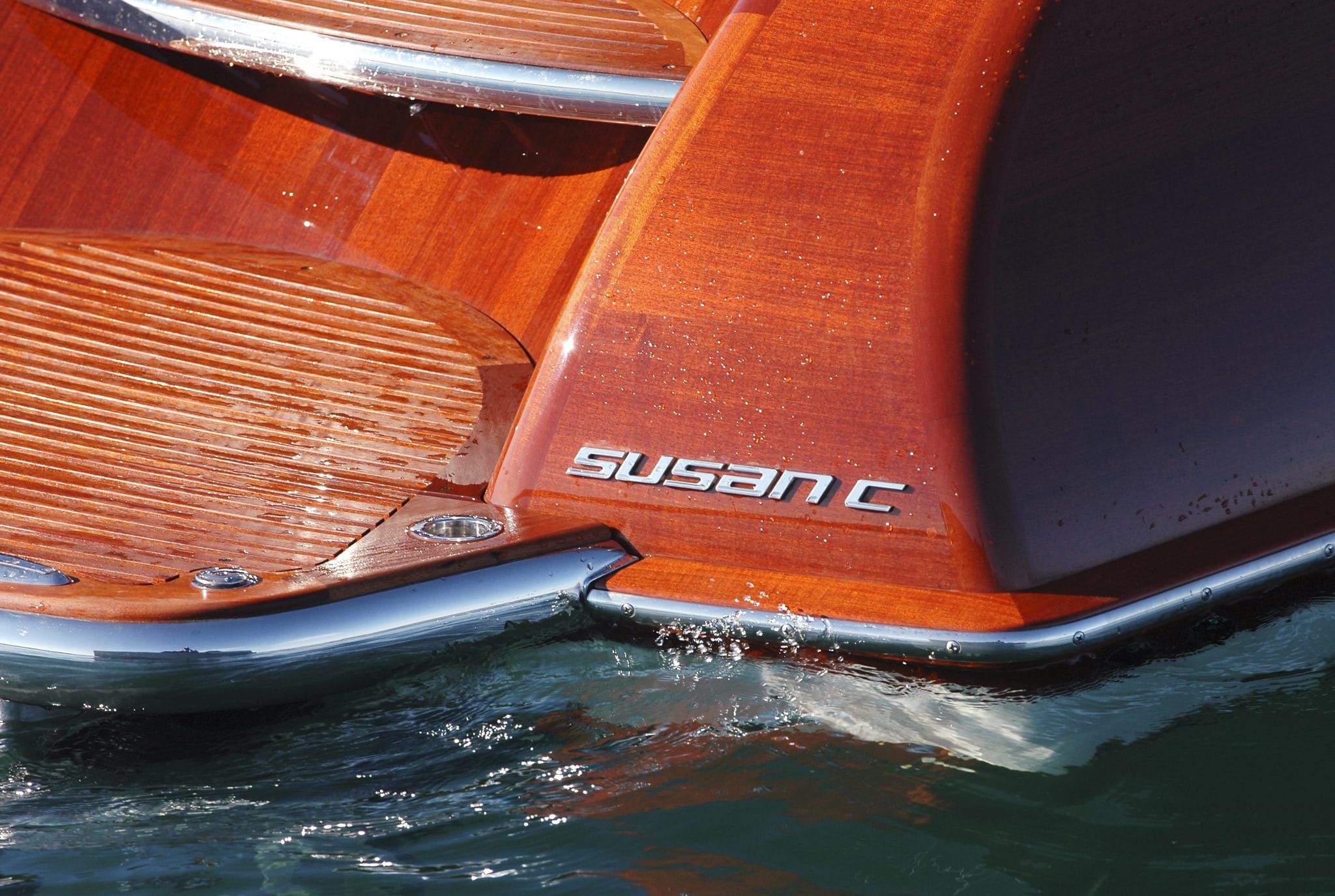 Swim platform and stainless steel name of Susan C