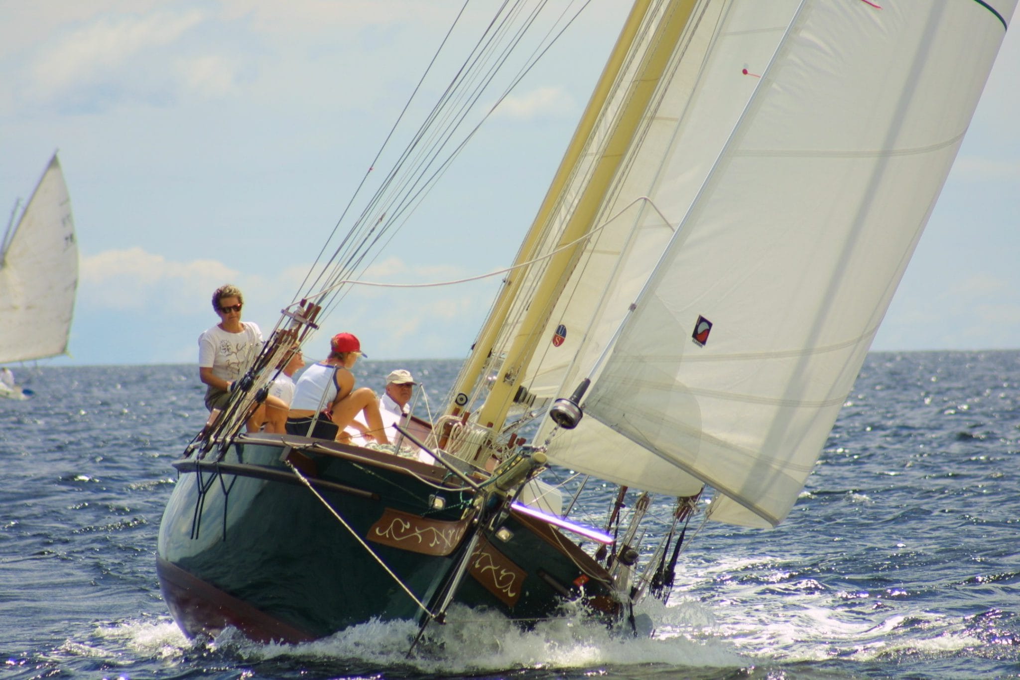Morgana under sail on a sunny day