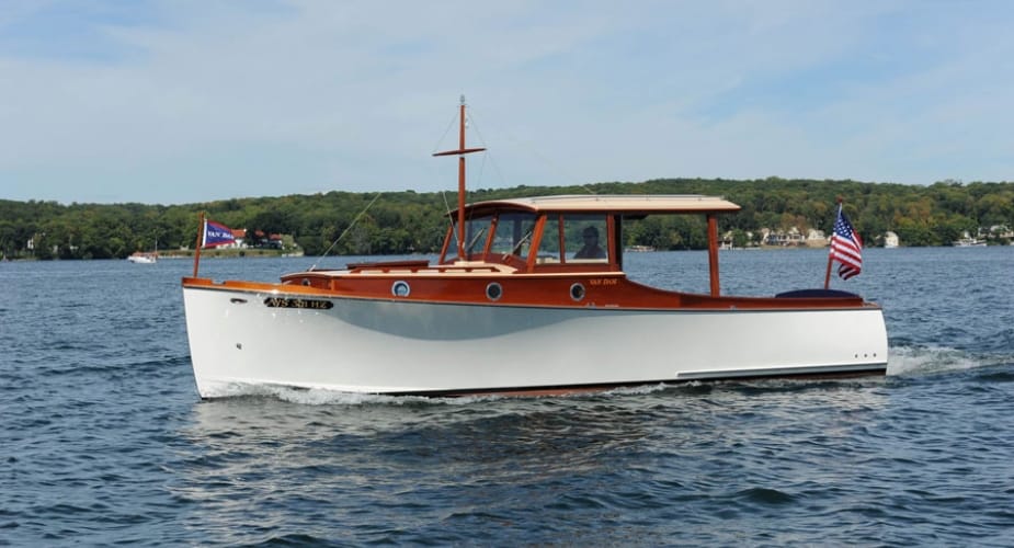 My 3 Sons boat on the water.