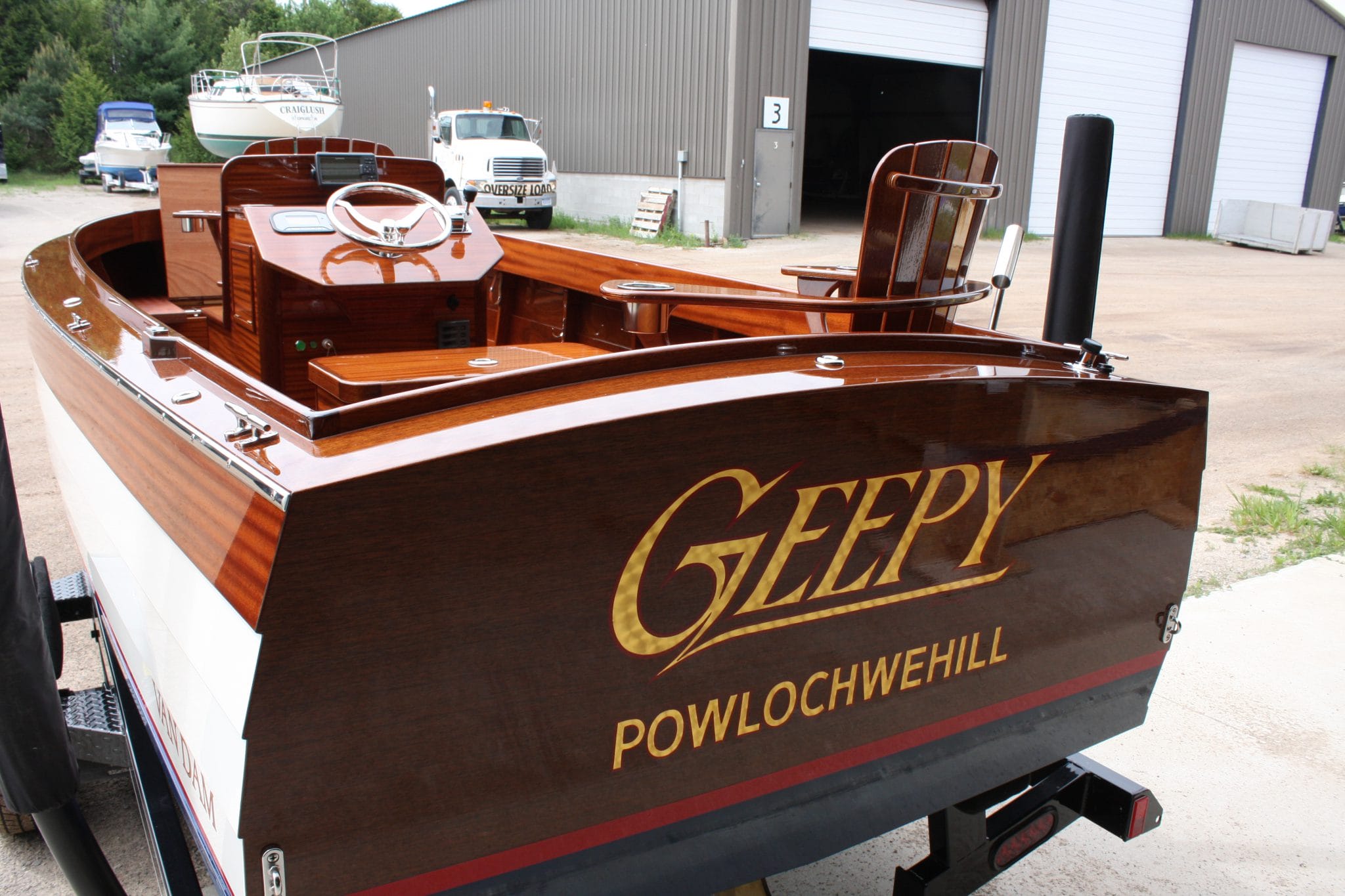 16' fishing boat, Geepy, hand painted transom