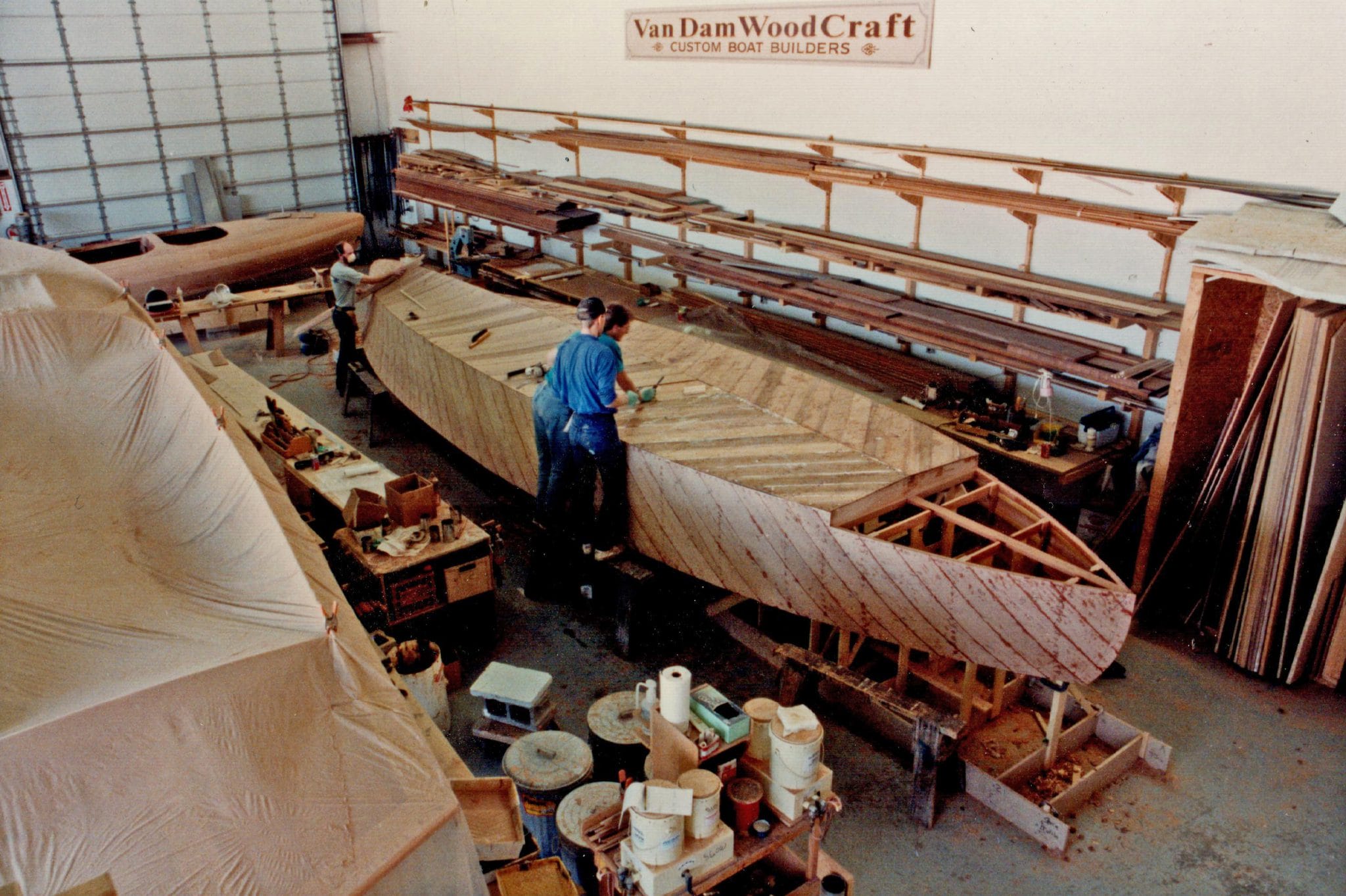 Applying another layer of planking