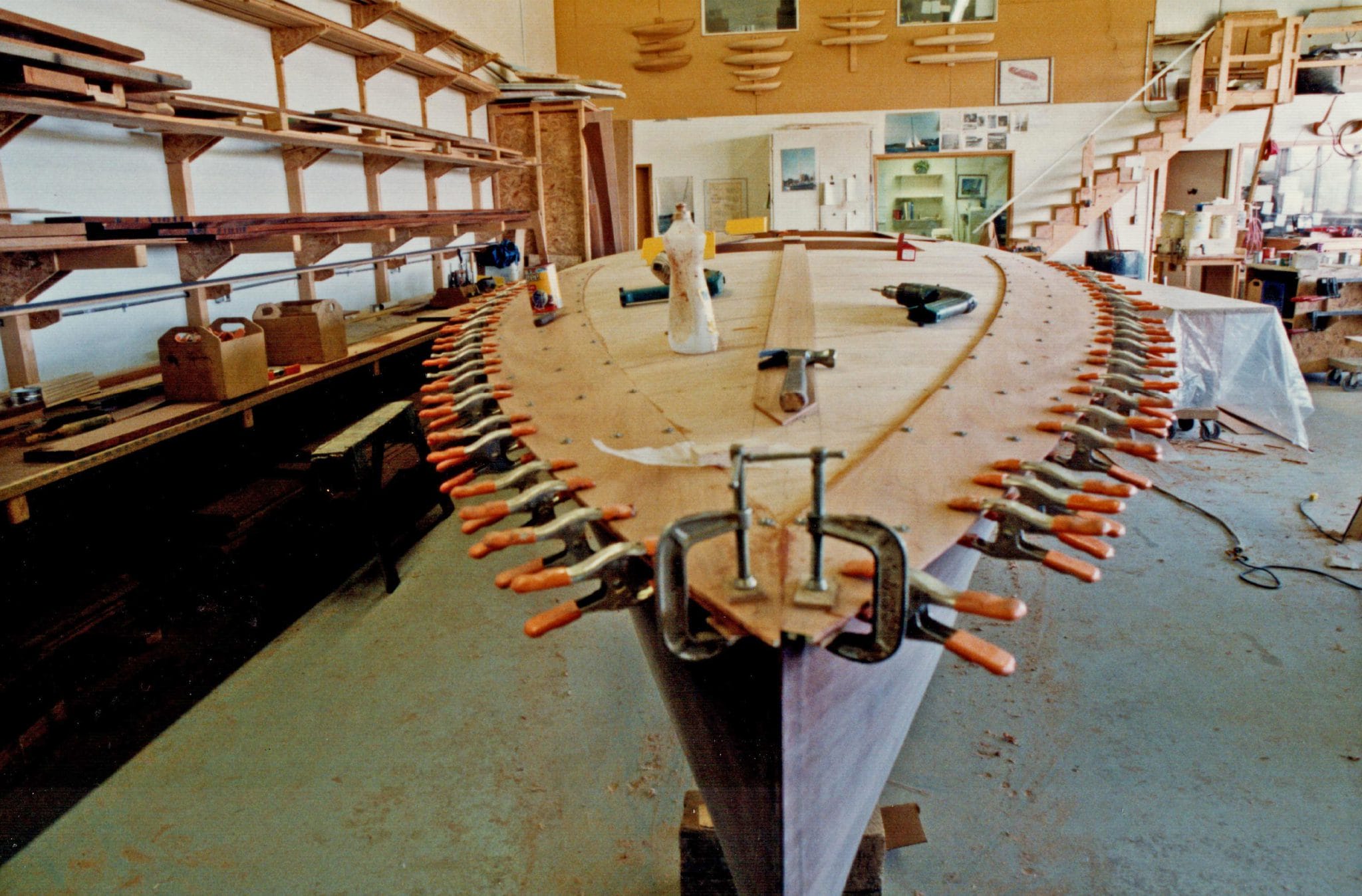 Clamping curved deck planking of Whiplash