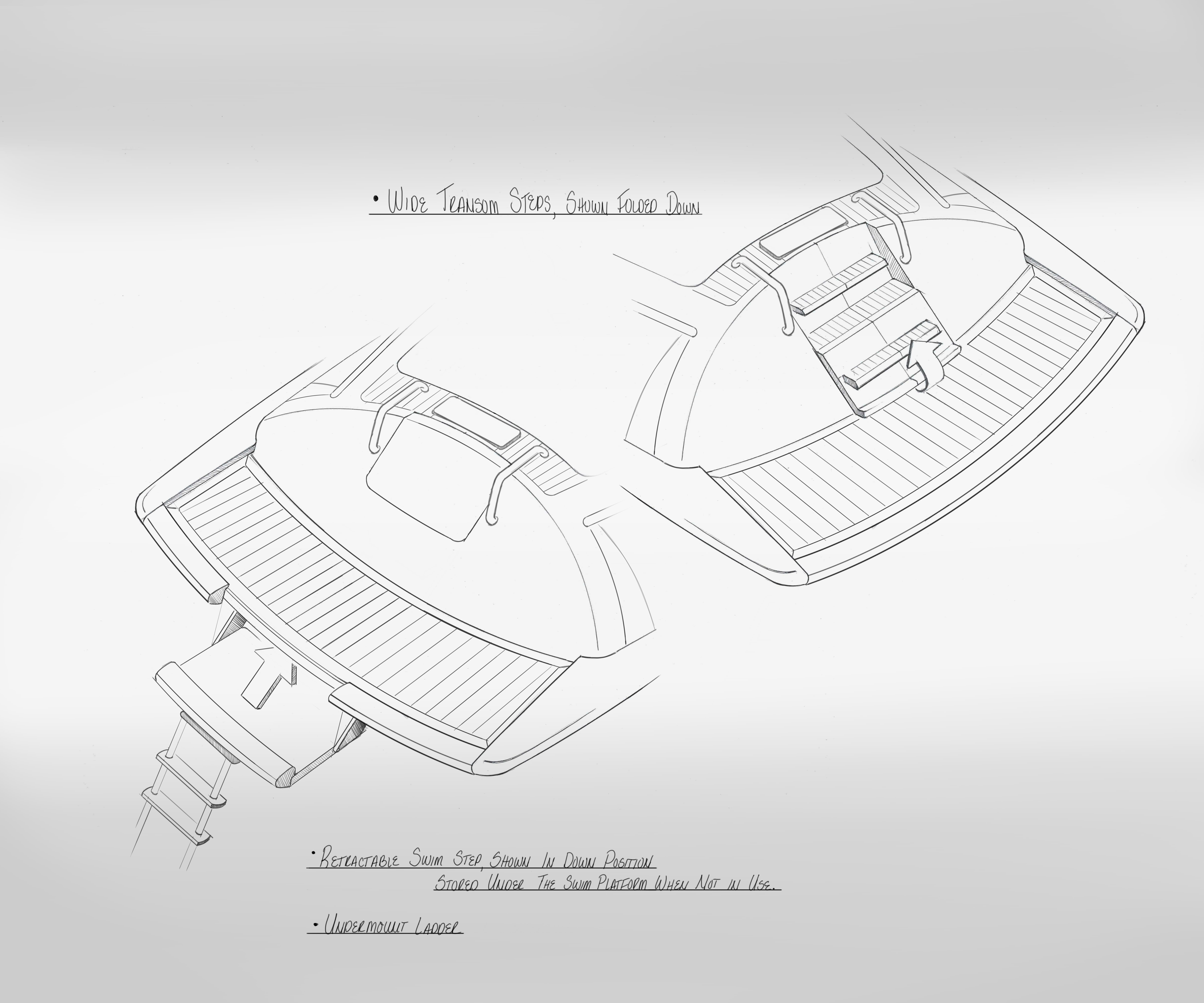 Sketches of Swim Platform on Van Dam 38'